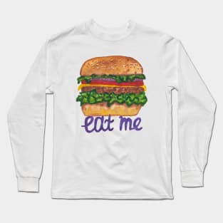 Watercolor delicious hamburger Long Sleeve T-Shirt